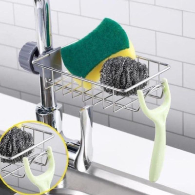 Giá Inox Gắn Vòi Nước Cho Khu Bếp Hiện Đại Cao Cấp, Giá Để Đồ Như Giẻ Rửa Bát, Chén Đĩa và Miếng Cọ Nồi, Xoong. Taky Home 4008