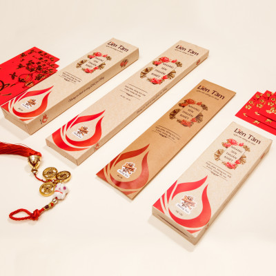 Nhang Sen Hương Xưa Liên Tâm 38cm  90 cây - Ít khói, 100% Từ Quế Hồi thiên nhiên