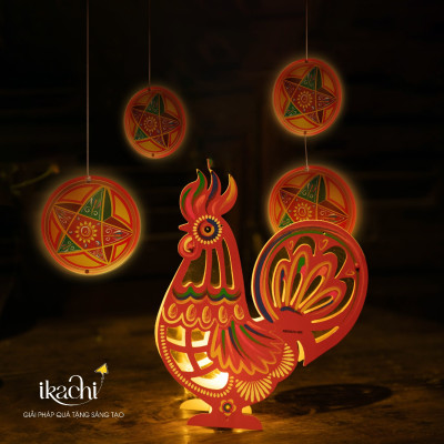Lồng đèn Trung Thu - Lồng đèn trang trí "Ký ức tuổi thơ" hình Gà size 30cm