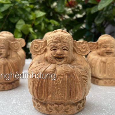 Tượng thần tài bằng gỗ ngọc am thơm nức kt cao 13×10×10cm 