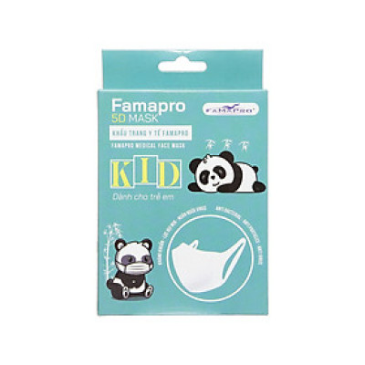 Hộp 10 Khẩu Trang Trẻ Em 5D Mask Quai Vải