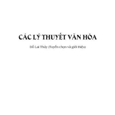 Các Lý Thuyết Văn Hóa (Tái bản)