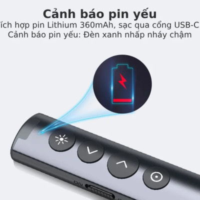 Bút trình chiếu Bluetooth dùng cho màn hình tương tác, LED Norwii N10S Pro laser màu xanh. HÀNG CHÍNH HÃNG CÓ BẢO HÀNH !!!