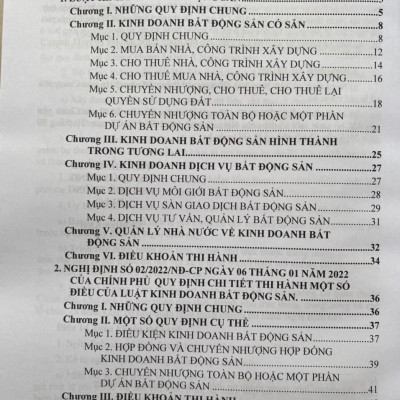 Quy định chi tiết thi hành Luật Kinh doanh bất động sản (theo Nghị định số 02/2022/NĐ-CP ngày 06 tháng 01 năm 2022)