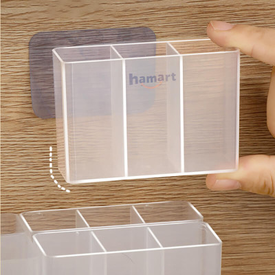 Khay Đựng Son Môi 3 Ngăn Dán Tường Hộp Nhỏ Trong Suốt Gắn Cánh Tủ Treo Đồ Trang Điểm Để Mỹ Phẩm