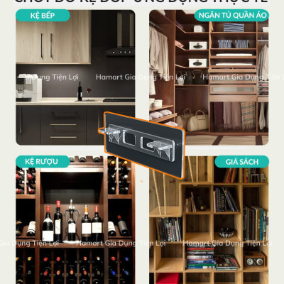 COMBO 2 Móc Dính Tường Kê Sàn Hamart Dán Lót Ván Đỡ Kệ Chữ L KEO DÀY Chịu Lực 5KG KO KHOAN ĐỤC