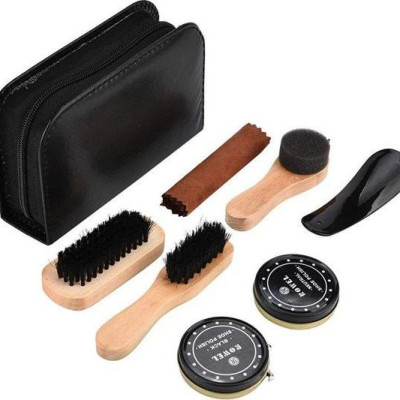 Bộ dụng cụ đánh giày 7 món kèm xi tiện lợi