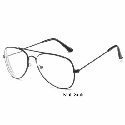 Kính Nam Nữ Thời Trang Dáng Chuồn Phi Công Đi Đường - Tặng Phụ kiện Bao da + Khăn lau cao cấp (ĐEN)