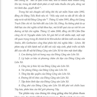 Tính Trước Nguy Cơ - Suy Ngẫm Sau 20 Năm Đảng Cộng Sản Liên Xô Mất Đảng - ST