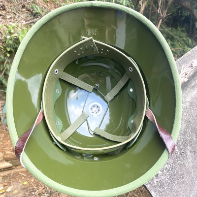 Mũ cối tàu lòng xanh cốt phíp, vải Gabadin tô châu, rơi va đạp không vỡ, tuyệt đối không ngấm nước, vải không phai