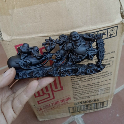 Tượng phật di lặc kéo bao tiền bằng gỗ trắc đỏ đen kt 16×6×7cm