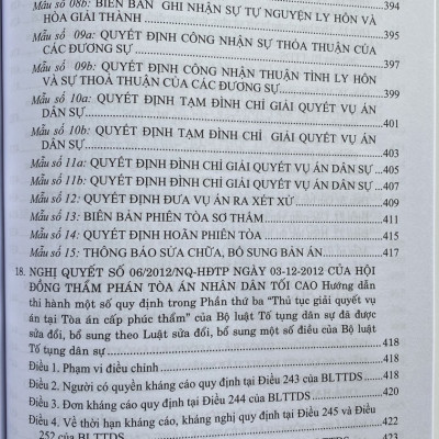 Hệ Thống Các Nghị Quyết Của Hội Đồng Thẩm Phán, Toà Án Nhân Dân Tối Cao Về Dân Sự Và Tố Tụng Dân Sự Từ Năm 1990 Đến 2023