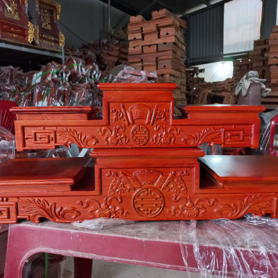  Tam sơn tam cấp kệ để bát hương bát nhang bằng gỗ hương kt mặt vuông 16cm