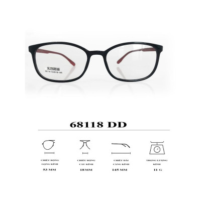 GỌNG KÍNH NHỰA TR90 SIEU NHẸ THỜI TRANG - 68118