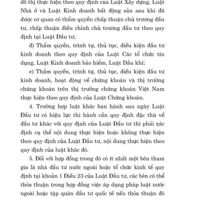Luật đầu tư năm 2020 (sửa đổi, bổ sung năm 2020, 2023, 2024) bản in 2024