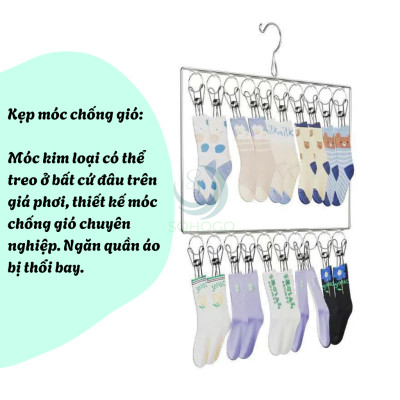 Giá Treo Đồ Inox 20-30-40 Kẹp Treo Đa Năng Móc Treo Phơi Đồ Inox Chống Gỉ Nhiều Kẹp Khung Móc Treo Quần Áo Inox Tiện Lợi Giá Treo Đồ Gấp Gọn, Siêu Tiết Kiệm Diện Tích