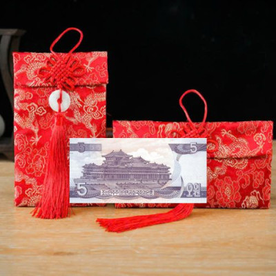 Túi gấm màu xanh loại 5 Triều Tiên sưu tầm, làm qùa tặng