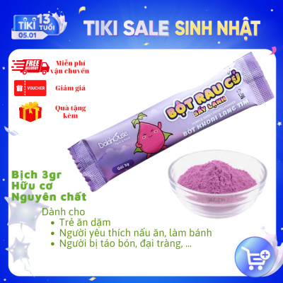 Bột khoai lang tím 3gr - Gói lẻ bột rau củ hỗn hợp cho bé Dalahouse - Dùng ăn dặm cho bé, tạo màu món ăn, hỗ trợ tiêu hóa, dinh dưỡng