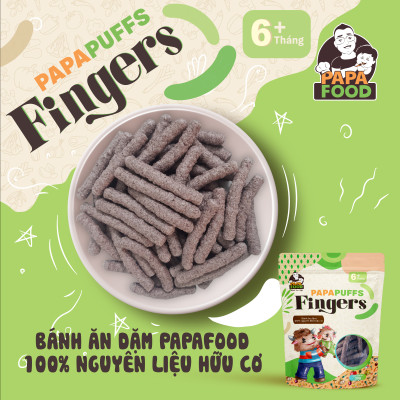 Bánh ăn dặm PAPAFOOD PAPAPUFFS FINGERS - 100% Nguyên Liệu Hữu Cơ - Gói 50g