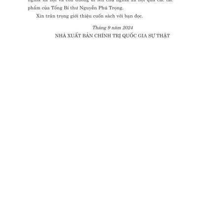 Nhận thức lý luận về chủ nghĩa xã hội và con đường đi lên chủ nghĩa xã hội ở Việt Nam - bản in 2024