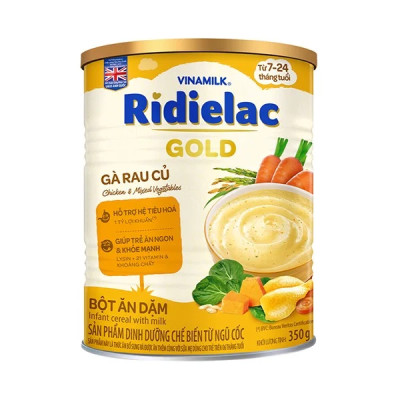 BỘ 2 LON BỘT ĂN DẶM RIDIELAC GOLD GÀ RAU CỦ - 350G