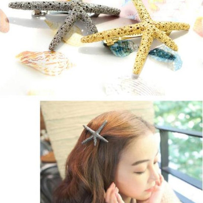 Kẹp tóc thời trang hình sao biển mầu vàng