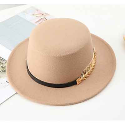 Nón cao bồi mũ phớt nỉ vành phẳng nam nữ phong cách Korea dona221004050