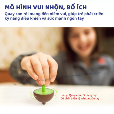 Con quay cho bé, đồ chơi con xoay gỗ spinner Mideer Mini Spinning Tops