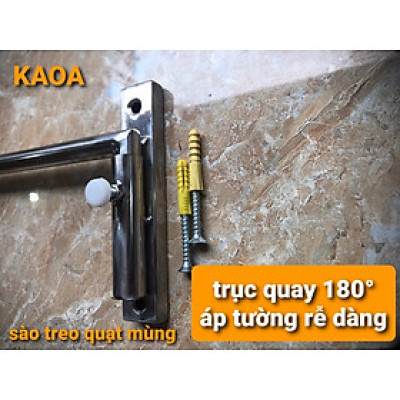 Thanh treo quạt màn cao cấp SU304.( dạng rút .quay 180° áp tường bảo hành 12 tháng )
