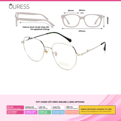 Gọng kính cận F63070 và F63040 hợp kim thời trang mắt kính OURESS nam nữ siêu nhẹ siêu bền