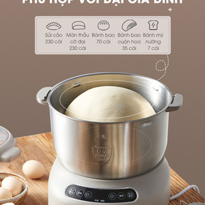 Máy Trộn Bột Ủ Bột Lên Men Tự Động BEAR HMJ-A70C1 Chống Dính Dung Tích 7 Lít Công Suất 250 W - Hàng Chính Hãng