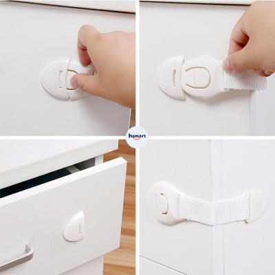 Dây Đai Khoá Tủ Lạnh Dạng Gài Móc Khoá Tủ Trẻ Em Keo Dán Siêu Dính Chịu Lực Tiện Lợi