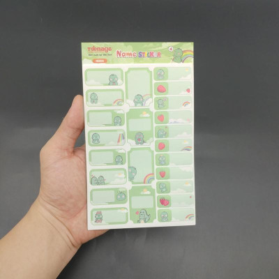 Bộ 5 Tờ Sticker Name - Teenage SN-04 - Khủng Long