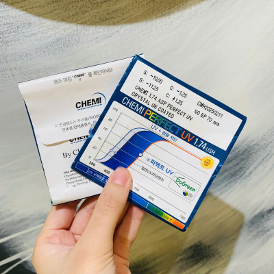 Tròng kính chemi cận/viễn/loạn siêu mỏng chiết suất 1.74 chống ánh sáng xanh chống uv thời trang OURESS