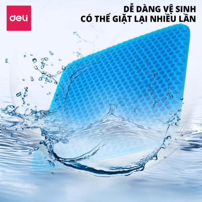 Đệm Gel Lót Ghế Tổ Ong Ô Tô Ghế Văn Phòng DELI Silicon Thoáng Mát Êm Ái Ngồi Lâu Không Mỏi Cho Văn Phòng
