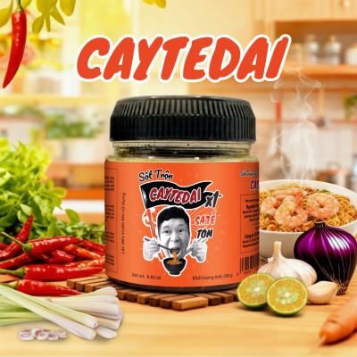 Sốt Trộn Sa Tế Tôm CayTeDai X1 Chuẩn Vị Đậm Đà, Gia Vị Tuyển Chọn - Sốt Trộn Ăn Liền Lâm Vlog Caytedai Trộn Món Gì Cũng Hợp