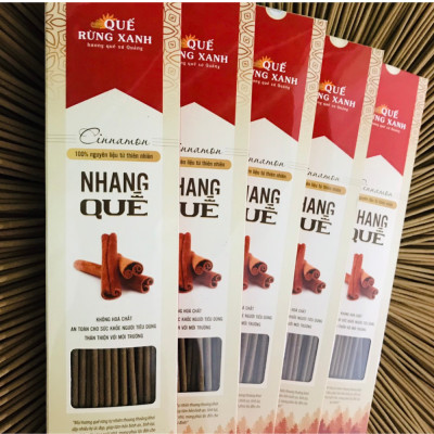 Nhang Quế Rừng Xanh - Quế nguyên chất, hương quế rừng tự nhiên, thanh lọc không khí, không gây độc hại đến sức khỏe, giúp tin thần thoải mái - 100% nguyên chất - Hàng chính hãng