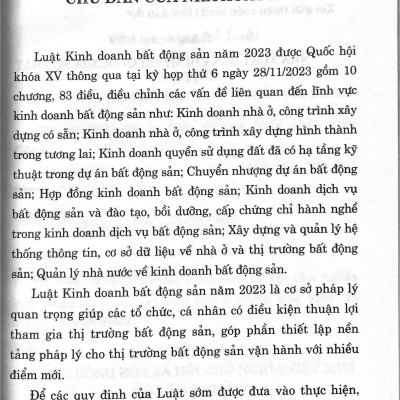Luật Kinh Doanh Bất Động Sản (Sửa đổi, bổ sung năm 2024)