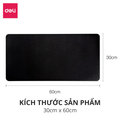 Bàn Di Chuột - Miếng Lót Chuột Hai Mặt Da PU Chống Nước Deli - Kiêm Deskpad Thảm Da, Trải Bàn Làm Việc - Nhiều Kích Cỡ Màu Sắc - Hàng Chính Hãng - VS782 VS783