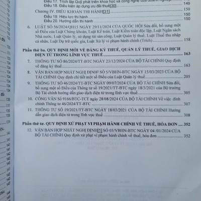 Sách Hệ Thống Toàn Văn Các Luật Thuế – Công Tác Thanh Tra, Xử Phạt Vi Phạm Hành Chính Về Thuế, Hóa Đơn Đối Với Doanh Nghiệp, Hộ Kinh Doanh, Cá Nhân (V2537D)