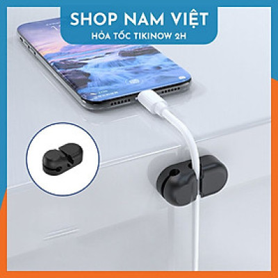 Thanh Kẹp Silicon Dán Tường Quản Lý Dây Cáp, Dây Sạc Điện Thoại - Hàng Chính Hãng