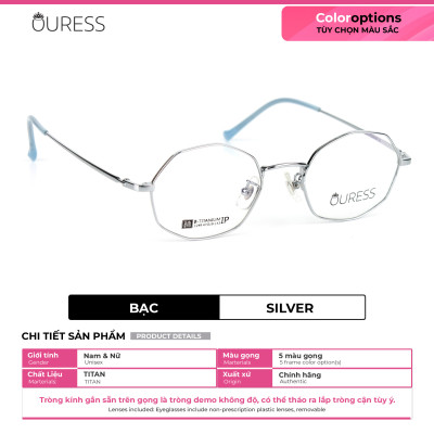 Gọng kính titanium 1249 thời trang nam nữ siêu nhẹ siêu bền OURESS