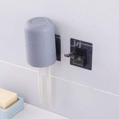 Cốc Đựng Nước Và Móc Dán Tường Treo Bàn Chải Đánh Răng Trong Nhà Tắm Siêu Chắc, Với Miếng 3M Dán Tường Chắc Chắn Tiện Dụng. TakyHome 5216