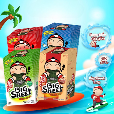 Hộp 12 Gói Rong biển TaoKaeNoi BIG SHEET Vị Truyền Thống