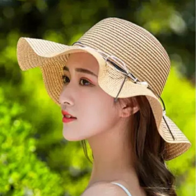 Nón rộng vành đi biển đẹp Mũ rộng vành đi biển Mũ cói đi biển rộng vành chống tia UV Panama thời trang Hàn Quốc dona21040807