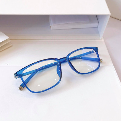 Kính Gọng Mắt Vuông Nhựa Dẻo Màu Xanh