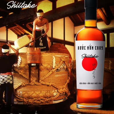 Nước mắm chay cao cấp Làng Chài Xưa nấm ngọt Shiitake Nhật Bản, đậu nành, thơm dứa chai thủy tinh 500ml/chai