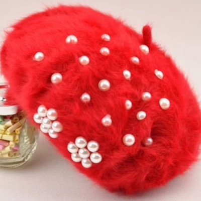 Mũ beret nón bere nữ len lông thỏ thời trang Hàn Quốc mới dona21111219