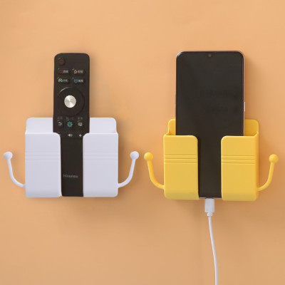 Kệ Dán Tường Để Remote, Đồ Dùng Sạc Điện Thoại/ Điều khiển tivi, Đa Năng Cao Cấp có 2 móc treo tiện lợi