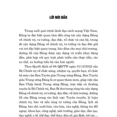 Tài liệu nhận thức và triển khai công tác xây dựng Đảng về chính trị, tư tưởng, đạo đức trong giai đoạn hiện nay - bản in 2024